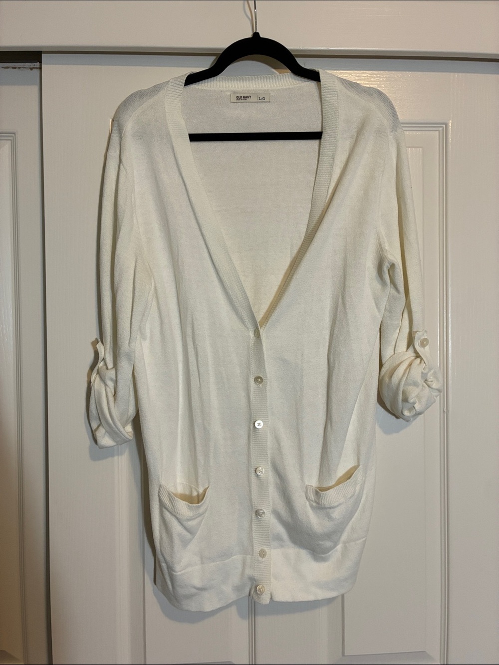 Old Navy Cream Button-Front Women's Cardigan
